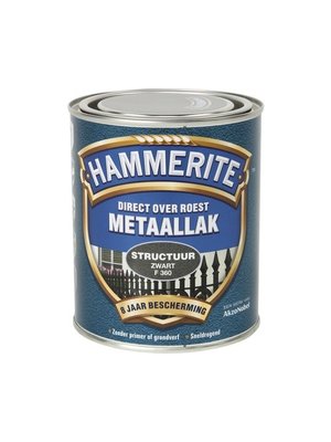 Hammerite Metaallak Direct over Roest Structuur - F360 Zwart