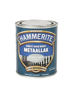 Hammerite Metaallak Direct over Roest Structuur - F315 Zilvergrijs