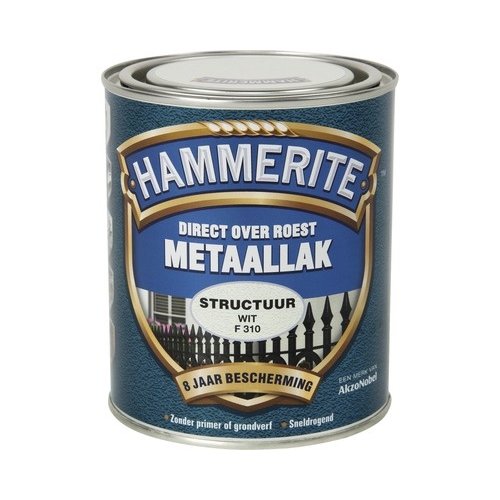 Hammerite Metaallak Direct over Roest Structuur - F310 Wit