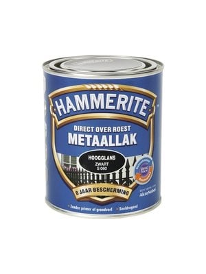 Hammerite Metaallak Direct over Roest Hoogglans - S060 Zwart