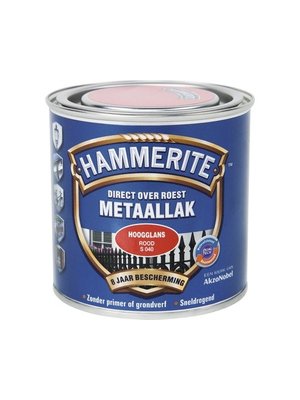 Hammerite Metaallak Direct over Roest Hoogglans - S040 Rood