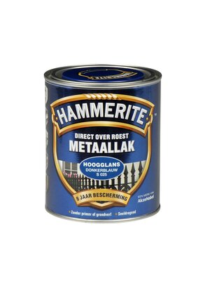 Hammerite Metaallak Direct over Roest Hoogglans - S025 Donkerblauw