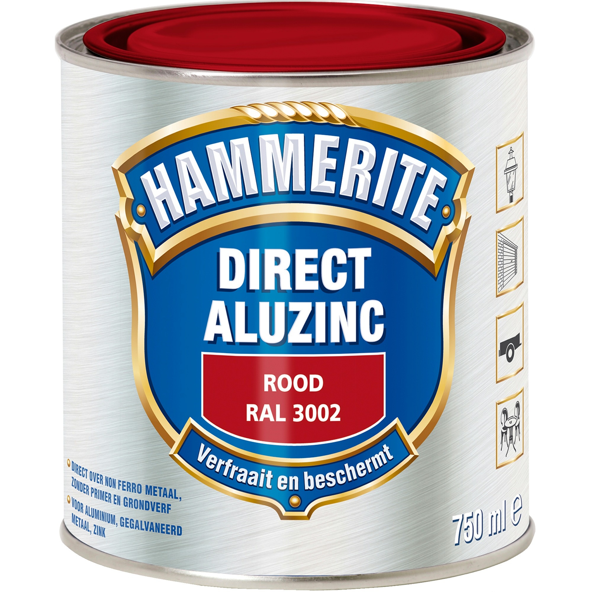 Hammerite Metaallak Direct - 750 ml Rood | Korting - De Verfzaak