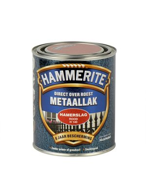 Hammerite Metaallak Direct over Roest Hamerslag - H140 Rood