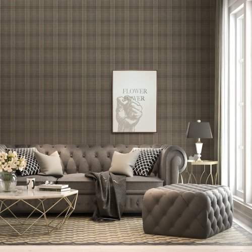 Dutch Wallcoverings Behang Annuell Ruit Bruin 11020