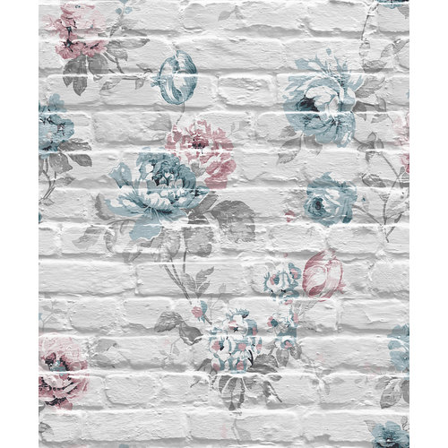 Dutch Wallcoverings Behang Escapade Baksteen/Bloem Grijs L781-09