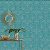 Dutch Wallcoverings Behang Escapade Pauw Groen/Blauw A222-14