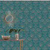Dutch Wallcoverings Behang Escapade Pauw Groen/Goud A222-03