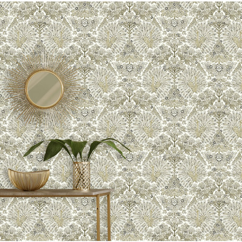 Dutch Wallcoverings Behang Escapade Pauw Beige/Goud A222-02