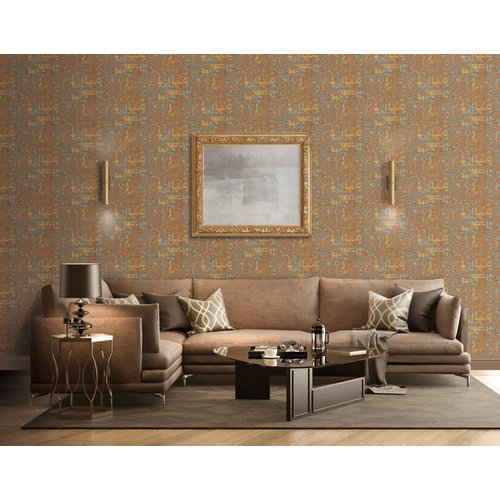Dutch Wallcoverings Behang Embellish Fabric Abstract Brown De120096