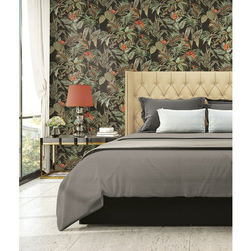 Dutch Wallcoverings Behang Embellish Bird Of Paradise Black De120015