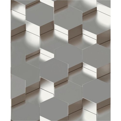 Dutch Wallcoverings Behang Galactik 3D Zeshoek Zilver L970-09
