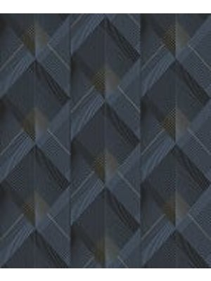 Dutch Wallcoverings Behang Galactik Dessin D.Blauw/Goud L967-01