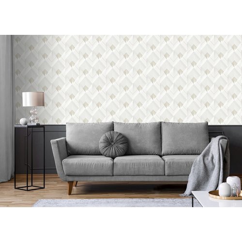 Dutch Wallcoverings Behang Galactik Dessin Wit/Goud L967-00