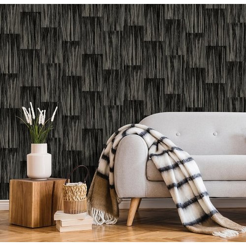 Dutch Wallcoverings Behang Galactik Rechthoek Zwart/Goud L857-19