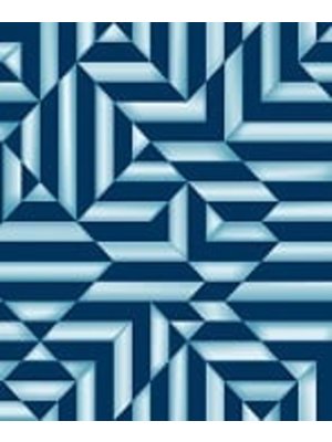 Dutch Wallcoverings Behang Galactik Ruit/Streep Blauw L858-01