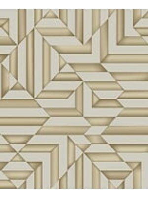 Dutch Wallcoverings Behang Galactik Ruit/Streep Beige/Goud L858-08