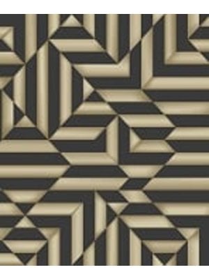 Dutch Wallcoverings Behang Galactik Ruit/Streep Bruin/Goud L858-09