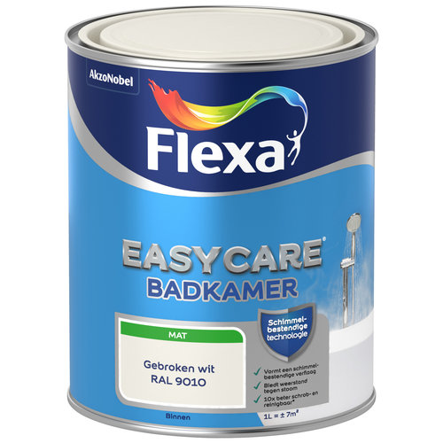 Flexa Easycare Muurverf Badkamer Mat - RAL 9010 - 1 liter
