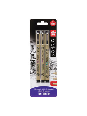 Sakura Fineliners Pigma Micron 05 en 08 - 3 stuks