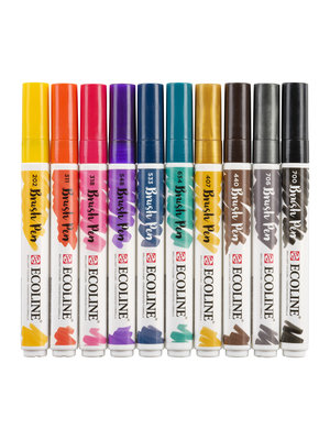 Ecoline Brushpen - set van 10 - Donker Ecoline Brushpen - set van 10 - Donker