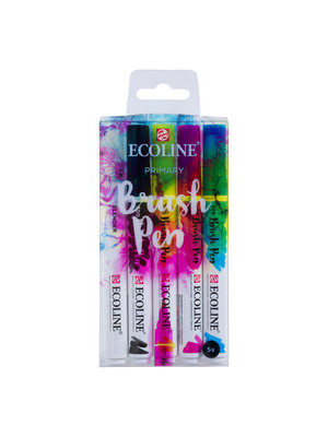 Ecoline Brushpen - set van 5 - Primair Ecoline Brushpen - set van 5 - Primair