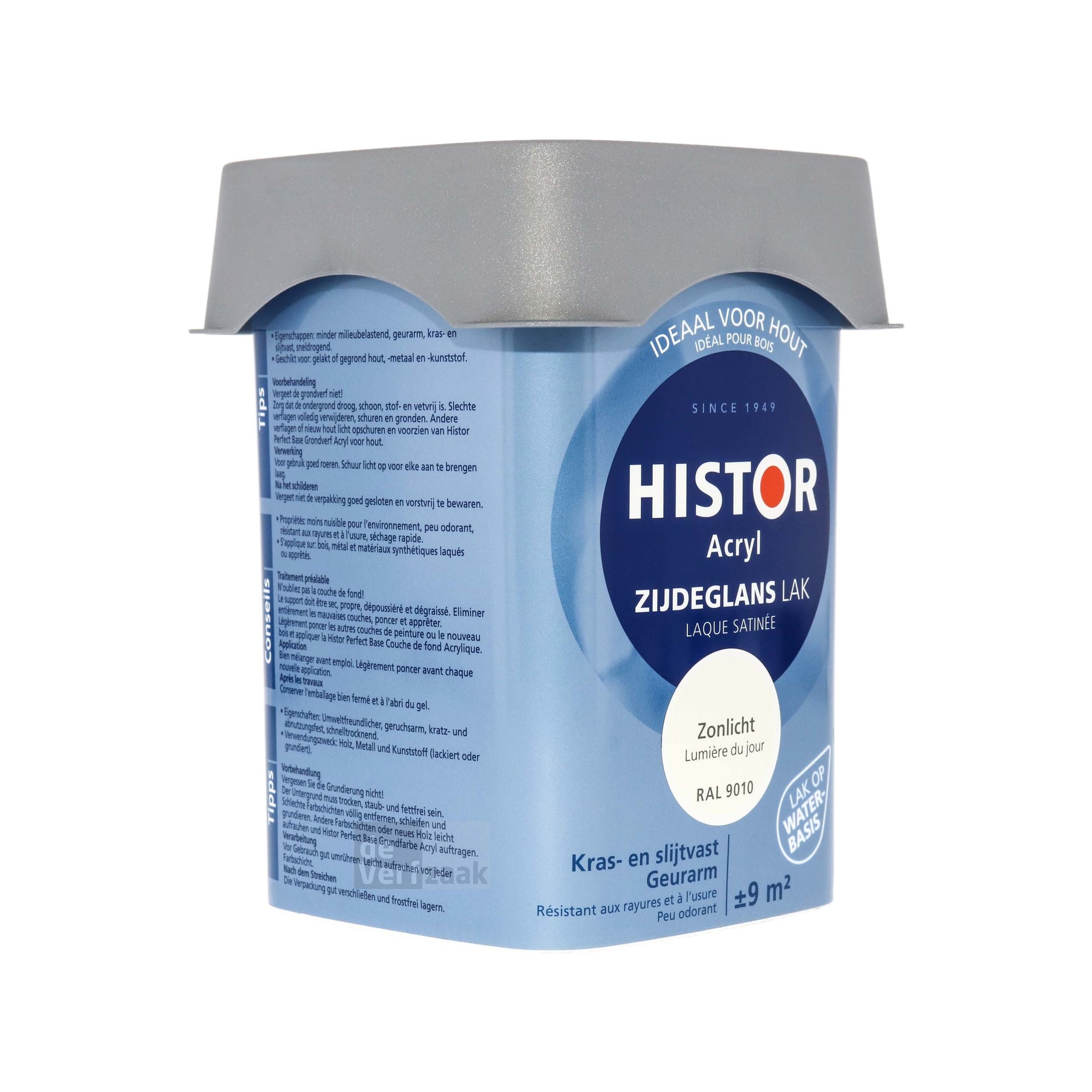 Collectief Definitie methaan Histor Acryl Zijdeglans Lak - 750 ml Zonlicht RAL 9010 kopen? | Korting tot  40% - De Verfzaak