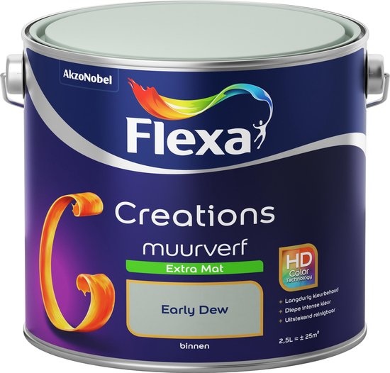 Flexa Creations Muurverf Extra Mat - Early Dew 2,5 liter kopen? | tot 40% - De Verfzaak