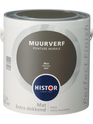 Histor Perfect Finish Muurverf Mat - Mus - 2,5 liter