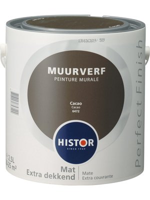 Histor Perfect Finish Muurverf Mat - Cacao - 2,5 liter Histor Perfect Finish Muurverf Mat - Cacao - 2,5 liter