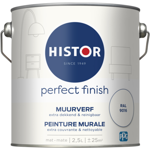 Histor Perfect Finish Muurverf Mat - Ral 9016 - 2,5 liter