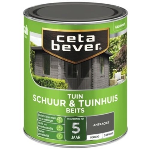 Cetabever Schuur en Tuinhuis Beits Dekkend Zijdeglans - Antraciet
