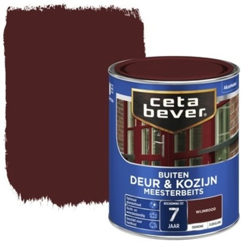 Cetabever Meesterbeits Deur en Kozijn Dekkend Zijdeglans - Wijnrood - 0,75 liter