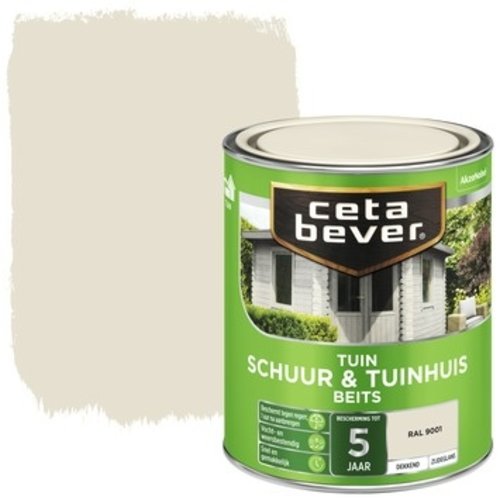 Cetabever Schuur en Tuinhuis Beits Dekkend Zijdeglans - RAL 9001 - 0,75 liter