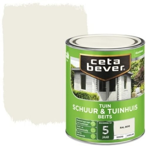 Cetabever Schuur en Tuinhuis Beits Dekkend Zijdeglans - RAL 9010 - 0,75 liter