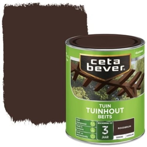 Cetabever Tuinhout Beits Dekkend Zijdeglans - Roodbruin
