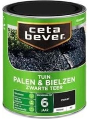 Cetabever Palen en Bielzen Dekkend Mat - Zwarte Teer - 0,75 liter