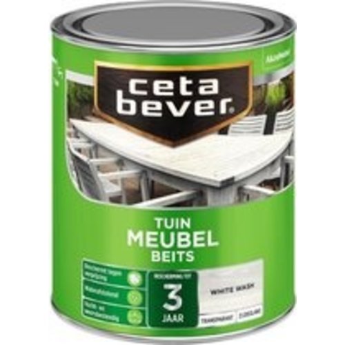 Cetabever Tuin Meubel Beits Transparant Zijdeglans - White Wash - 0,75 liter