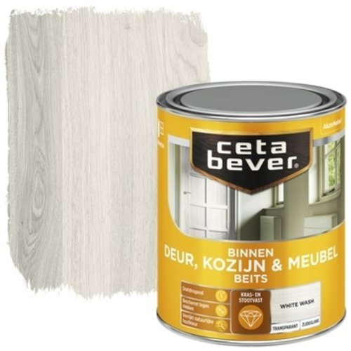 Cetabever Binnenbeits Deur Kozijn en Meubel Transparant Zijdeglans - White Wash