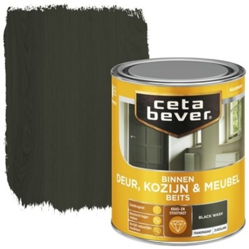 Cetabever Binnenbeits Deur Kozijn en Meubel Transparant Zijdeglans - Black Wash
