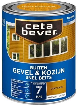 Cetabever Gevel en Kozijn Snel Beits Transparant Zijdemat - Licht Eiken
