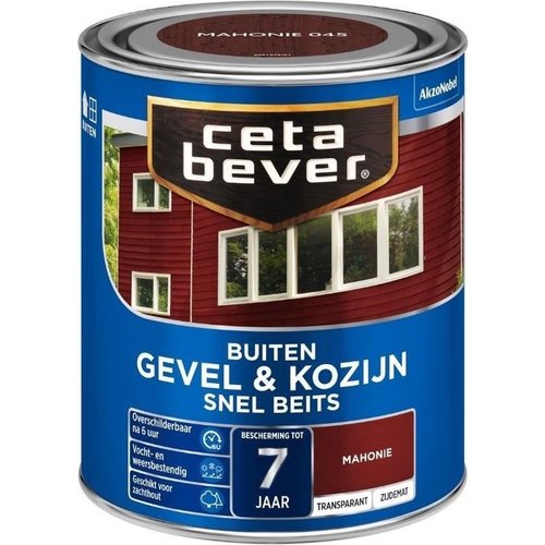 Cetabever Gevel en Kozijn Snel Beits Transparant Zijdemat - Mahonie