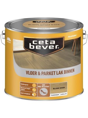 Cetabever Vloer en Parket Lak Binnen Transparant Zijdeglans - Blank Eiken - 2,5 liter