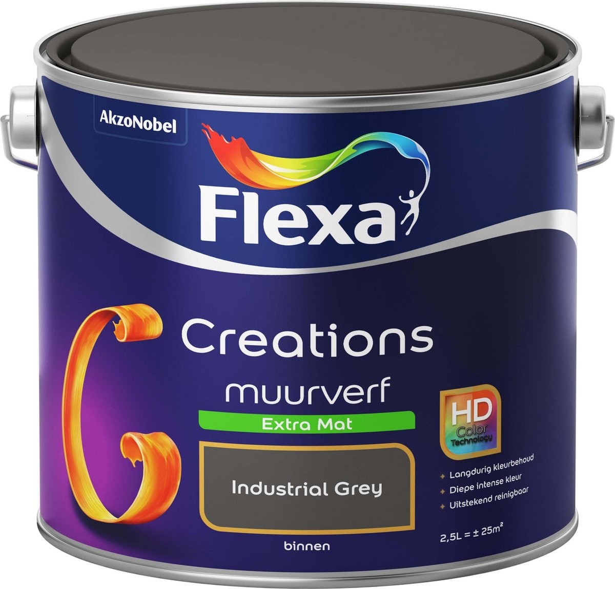Flexa - Extra Mat Industrial Grey - 2,5 liter kopen? | Korting tot - De Verfzaak