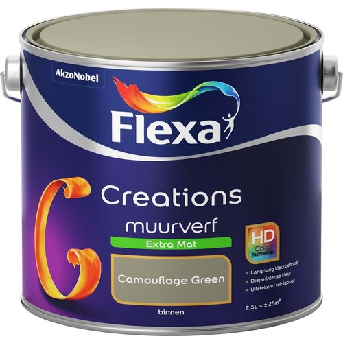 Flexa Creations Muurverf Extra Mat - Camouflage Green