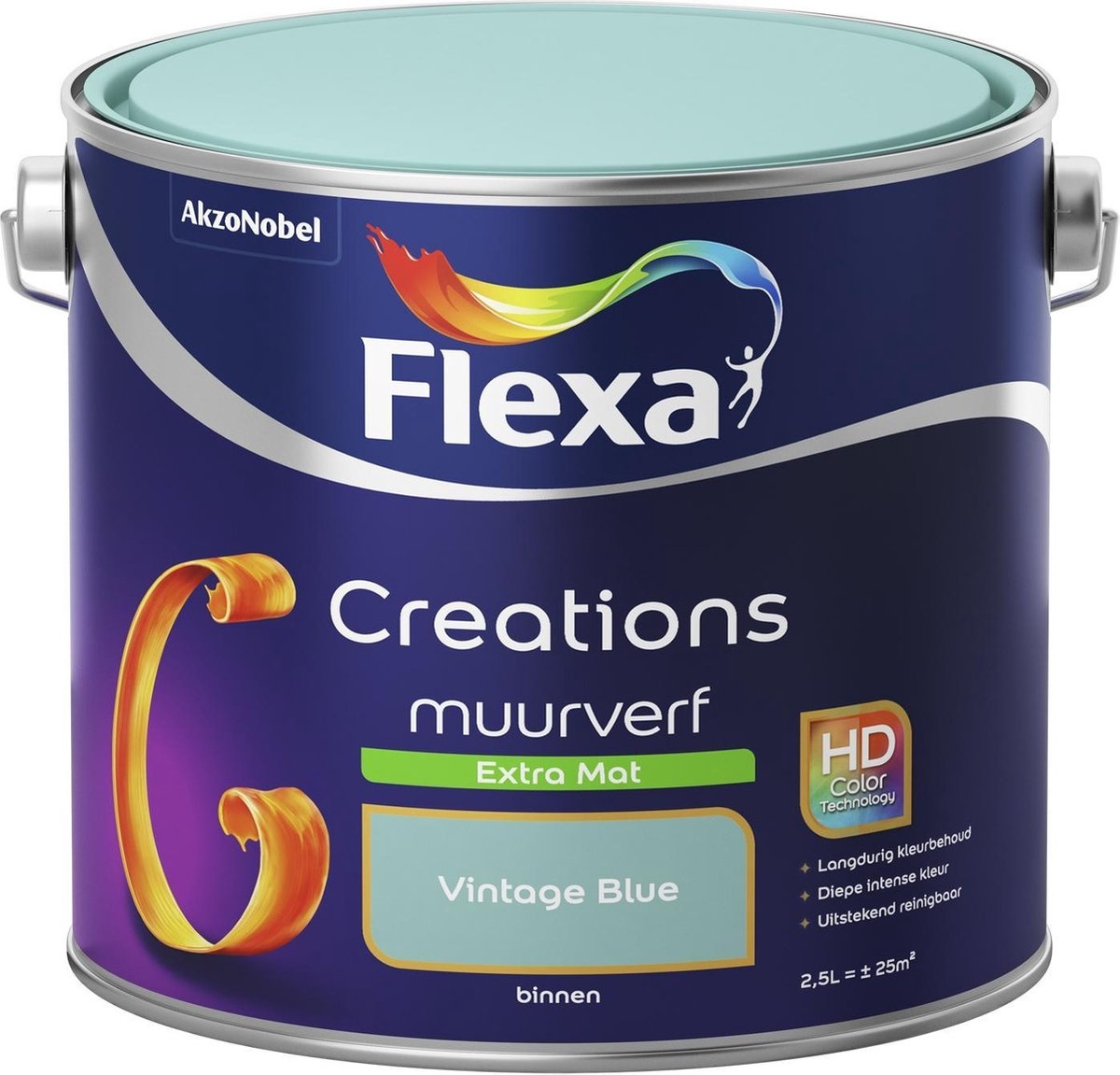 Flexa Muurverf Extra Mat - Vintage Blue - 2,5 liter kopen? - De Verfzaak