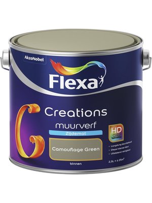 Flexa Creations Muurverf Zijdemat - Camouflage Green