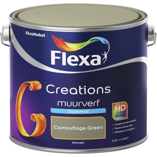 Flexa Creations Muurverf Zijdemat - Camouflage Green