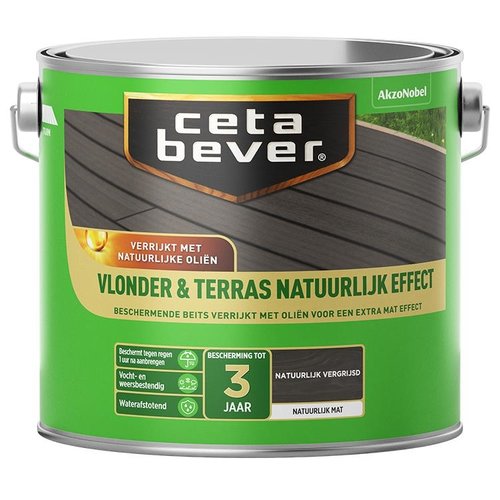 Cetabever Vlonder en Terras Natuurlijk Effect Mat - Vergrijsd - 2,5 liter