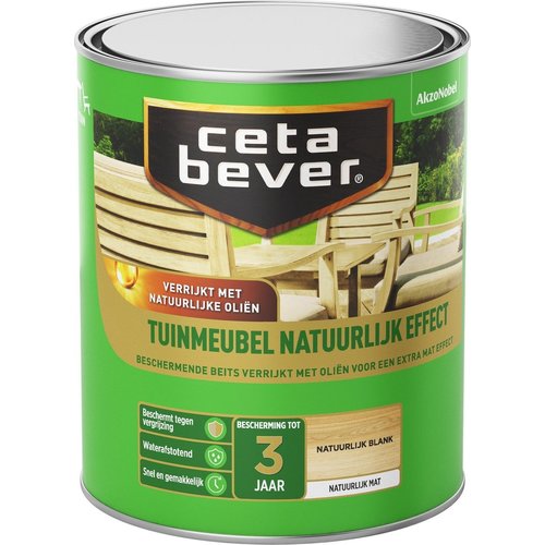 Cetabever Tuinmeubel Natuurlijk Effect Mat - Blank - 0,75 liter